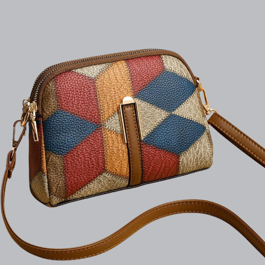 Jolanda™ | Mini-Schultertasche im Patchwork-Design