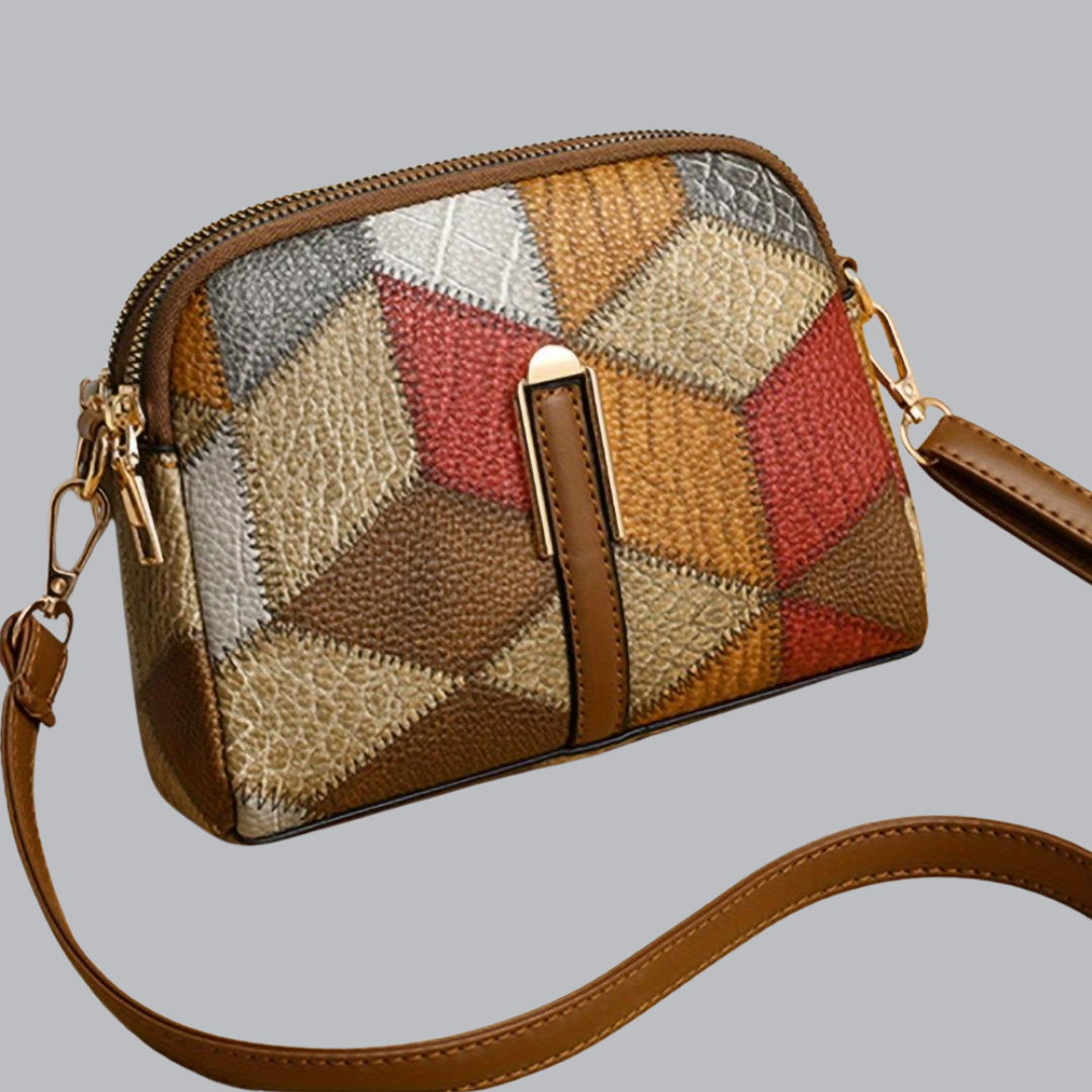 Jolanda™ | Mini-Schultertasche im Patchwork-Design