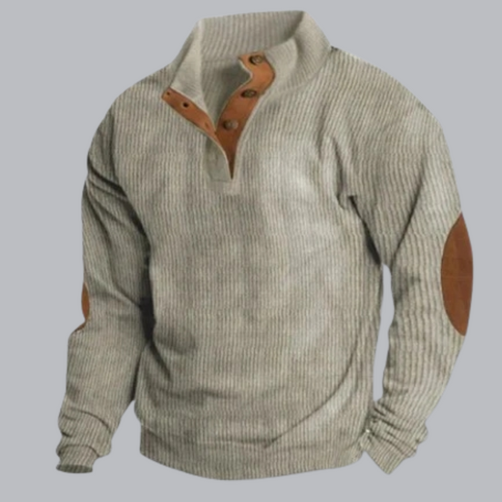 Arvid™ | Gerippter Premium-Pullover mit Knopfdetails