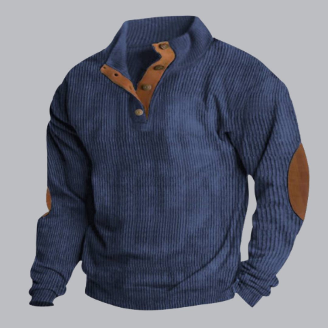 Arvid™ | Gerippter Premium-Pullover mit Knopfdetails