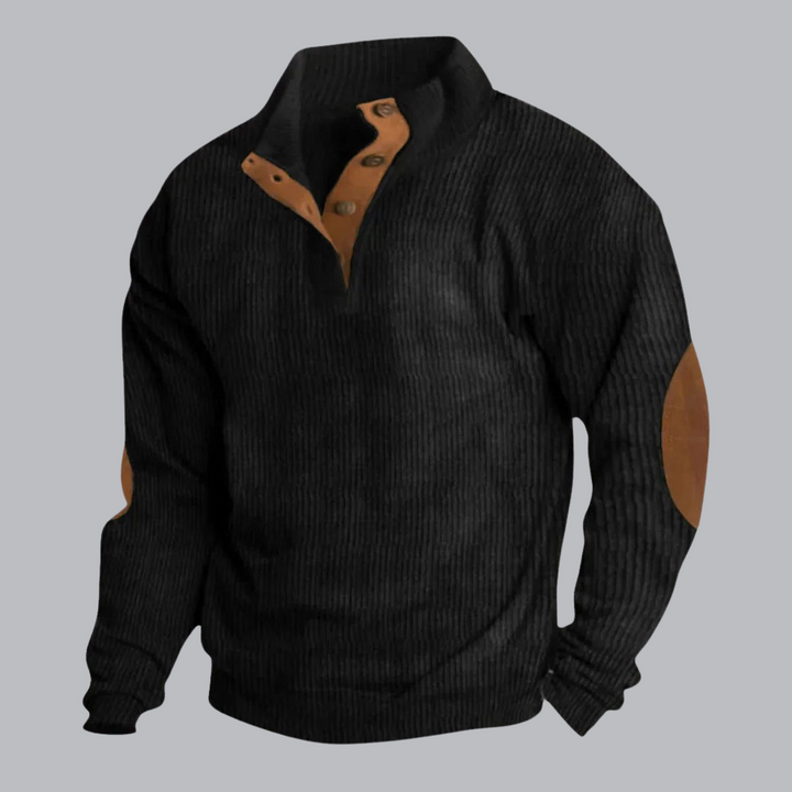 Arvid™ | Gerippter Premium-Pullover mit Knopfdetails