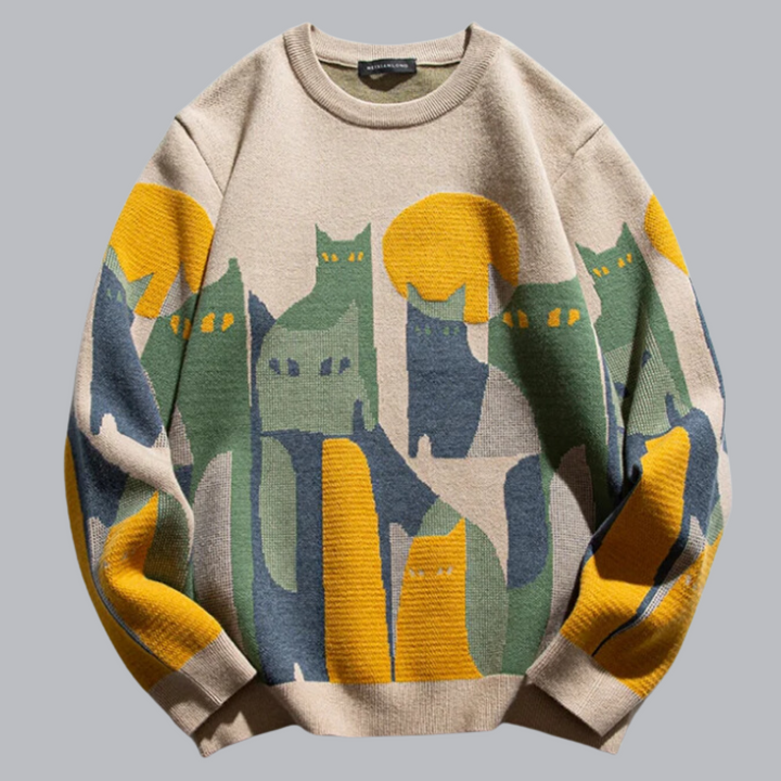 Gisela™ | Unisex-Pullover mit Katzenmotiv