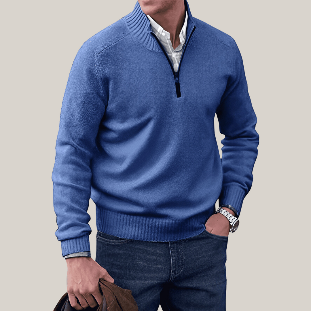 Leander™ | Kaschmirpullover mit Reißverschluss