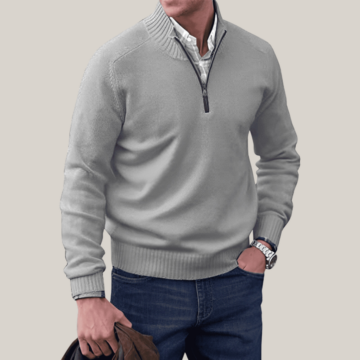 Leander™ | Kaschmirpullover mit Reißverschluss