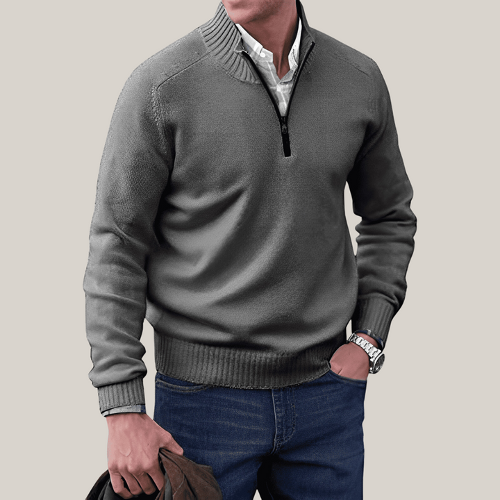 Leander™ | Kaschmirpullover mit Reißverschluss